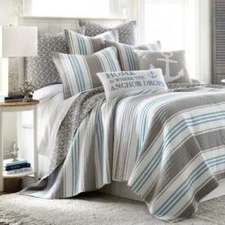 Provincetown Standard Sham - Grey, Blue, White - Levtex Home -Interior GUEST 088770d1 c90b 4a13 aae2 1ef9a16b4c06 1
