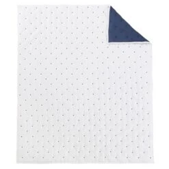Embroidered Swiss Dot White And Navy Quilted Throw - Levtex Home -Interior GUEST 08e13569 4143 47c6 9003 3ae1ea48d602