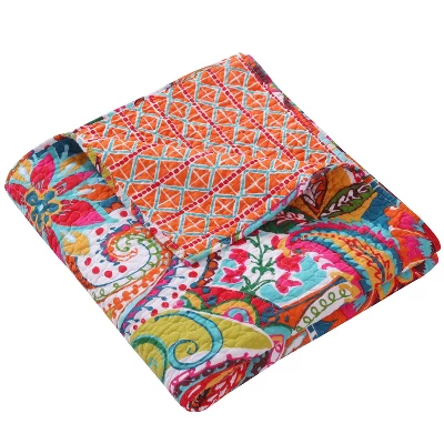 Rhapsody Quilted Throw - Multicolor - Levtex Home 3 Rhapsody Quilted Throw - Multicolor - Levtex Home