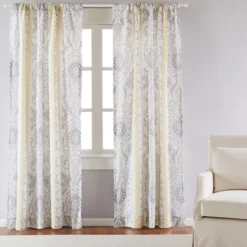 St. Claire Damask Lined Curtain Panel With Rod Pocket - Levtex Home -Interior GUEST 154e76a9 aad9 419c 9b86 ff1fd6c17d05