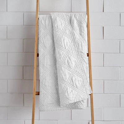 Linen Front/Cotton Back Quilted Throw - Levtex Home 3 Linen Front/Cotton Back Quilted Throw - Levtex Home