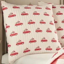 Road Trip Cars Euro Sham Set Of 2 Red - Levtex Home