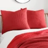 Mills Waffle Red Euro Sham Set Of 2- Levtex Home -Interior GUEST 2fe4eccb 1fcb 4f44 8544 7ddd6c214dd4