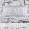 Tahiti Grey Beach Embroidered Decorative Pillow - Levtex Home
