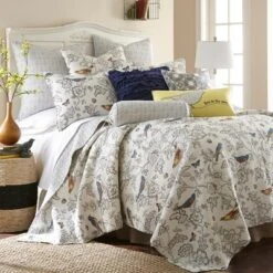 Mockingbird Toile Quilt And Pillow Sham Set - Levtex Home -Interior GUEST 35d2ffcc a98a 4e25 9977 543a507879b4