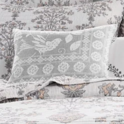 Filigree Grey Bird Decorative Pillow - Levtex Home
