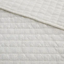 Eyelet Cream Quilted Throw - Levtex Home -Interior GUEST 6c311be8 8262 44fe 88d1 3174d8f4b8ed