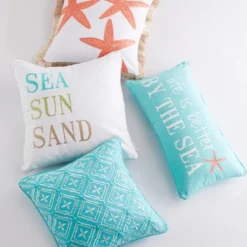 Teal Life Is Better By The Sea Pillow - Levtex Home