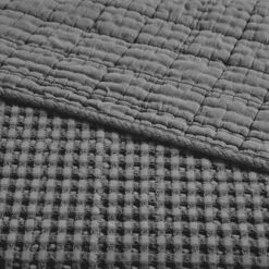 Mills Waffle Charcoal Quilted Throw - Levtex Home -Interior GUEST 930a87d5 fe57 40d5 aa73 8fa2403076d9