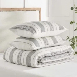 Monroe Stripe Grey Duvet Set - Levtex Home -Interior GUEST dae8a82a 74c3 408c 85aa a7bcbe79a194