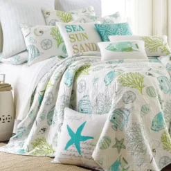Biscayne Quilt Set - Teal, Green, Aqua - Levtex Home -Interior GUEST eb4e2fcd 96c2 425b 9ac6 26e19d8ae3a0
