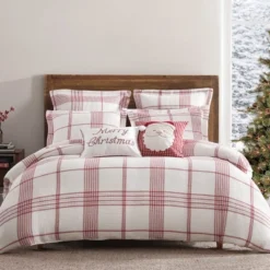 Peppermint Plaid Merry Christmas Pillow 16x22 -Levtex Home -Interior GUEST f3df665a 4c3c 42b3 8669 382f07123893